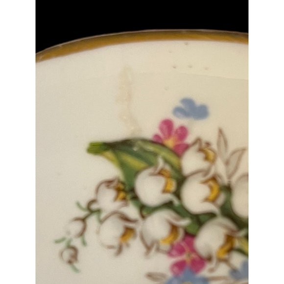 VTG Regency English Bone China Lily of Valley Floral Tea Cup & Saucer Gold Trim - Picture 9 of 9